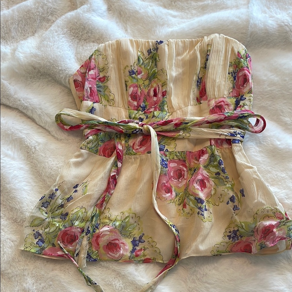 Nanette Lenore Floral Strapless Top